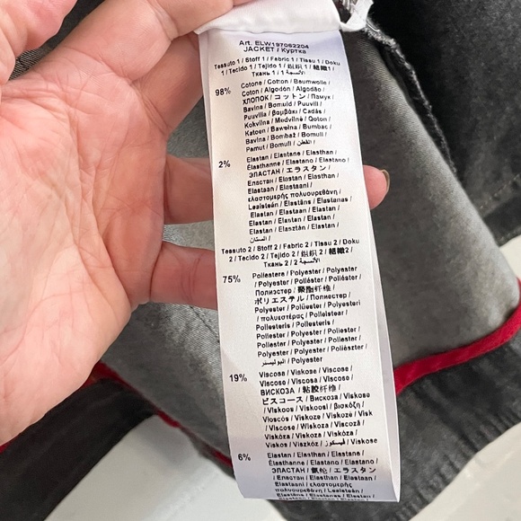 Elisa Cavaletti Y2K Women’s Jersey Knit Blazer Cotton Stretch asymmetrical Sz M - Picture 10 of 15